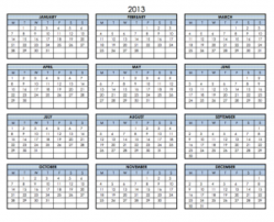 2013 Calendar